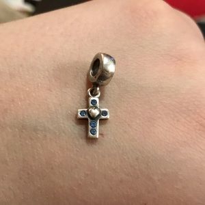 RETIRED Pandora Rhinestone Cross Charm